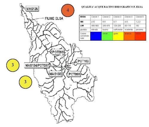 Qualit acque Bacino Elsa - clicca per ingrandire