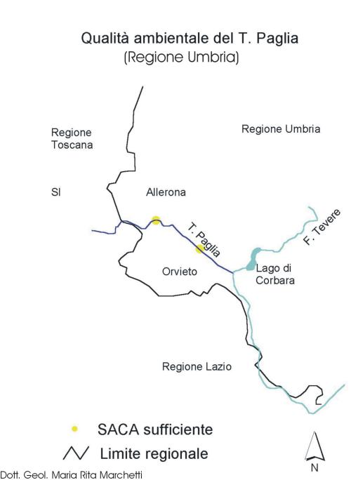 Qualità ambientale del Torrente Paglia - clicca per ingrandire